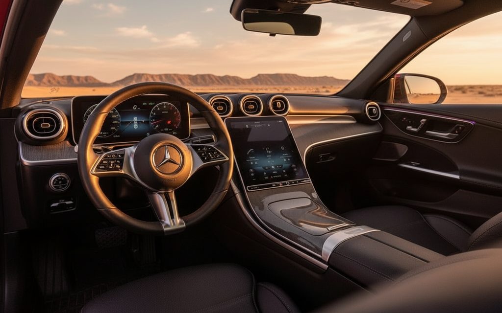 Mercedes C300 2022 dashboard and infotainment