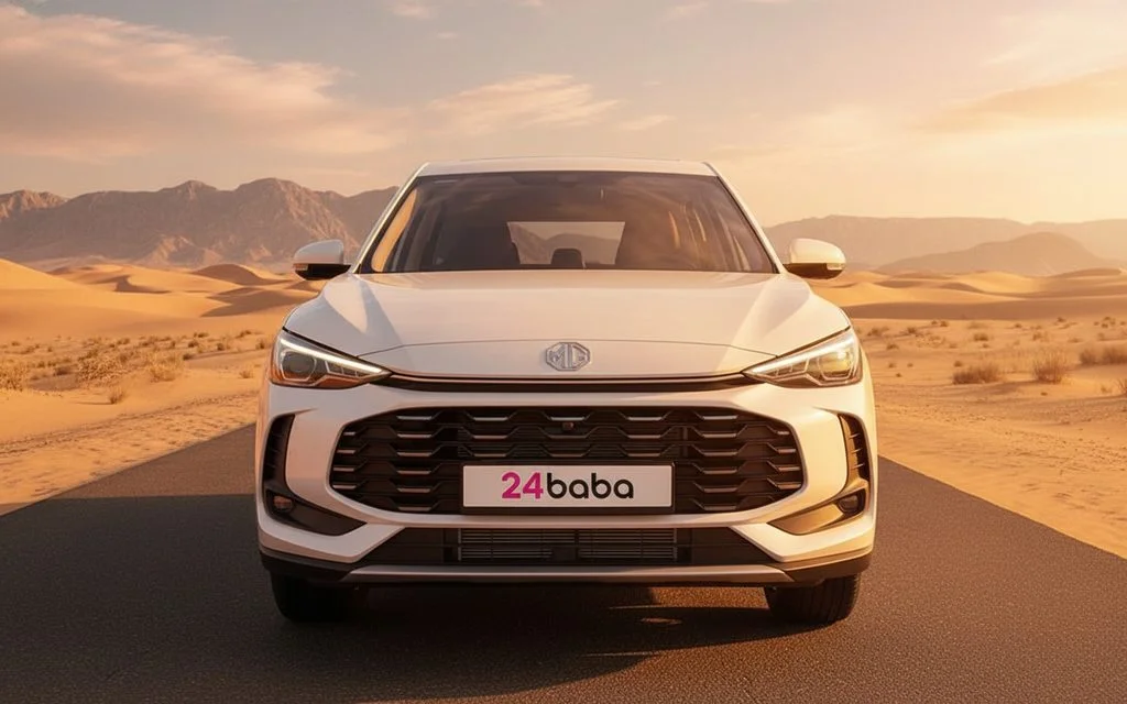 Mg Zs 2025 White front view with headlights