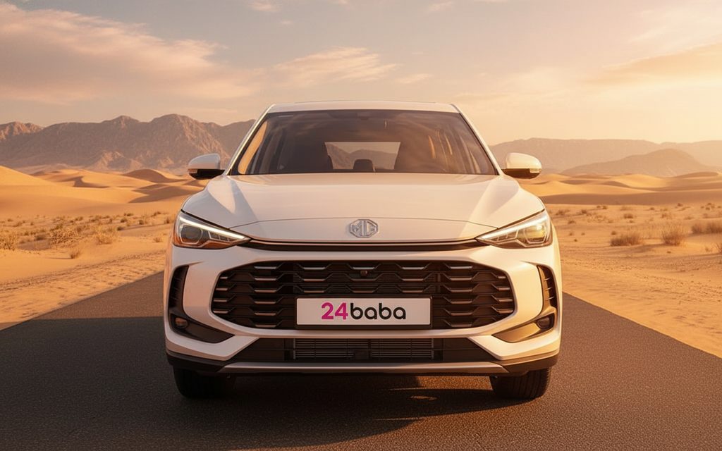 Mg Zs 2025 White front view with headlights