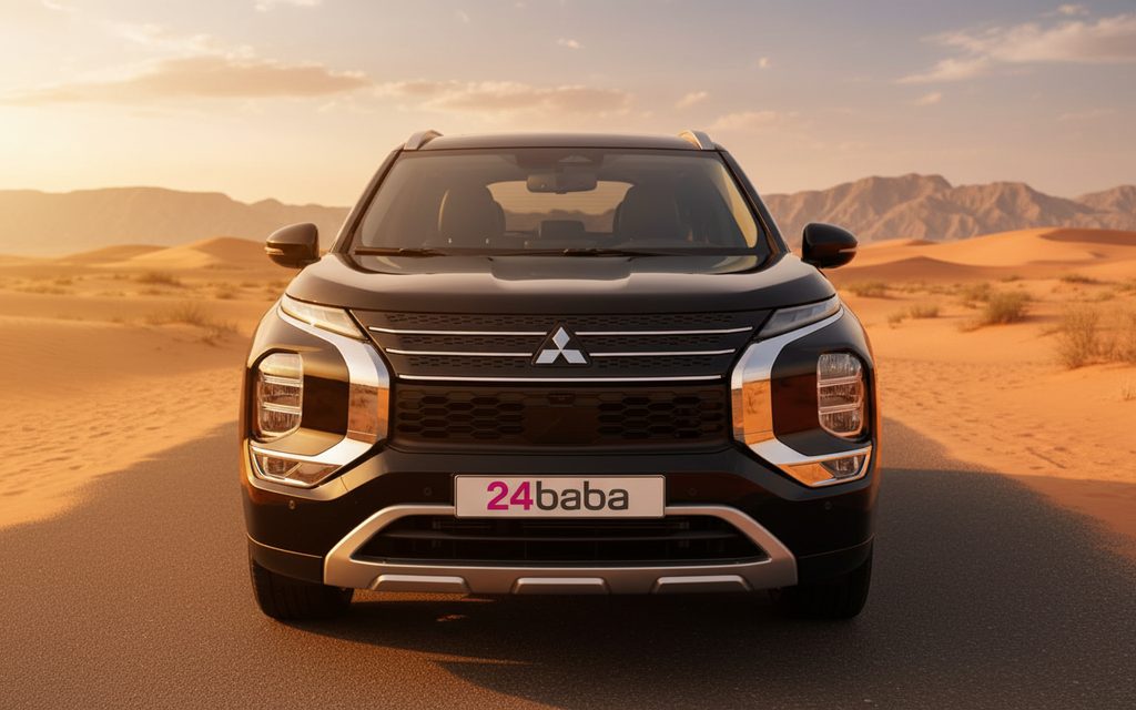 Mitsubishi Outlander 2024 Black front view with headlights