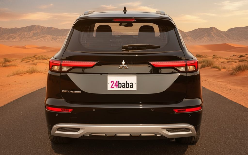 Mitsubishi Outlander 2024 Black rear view showing taillights