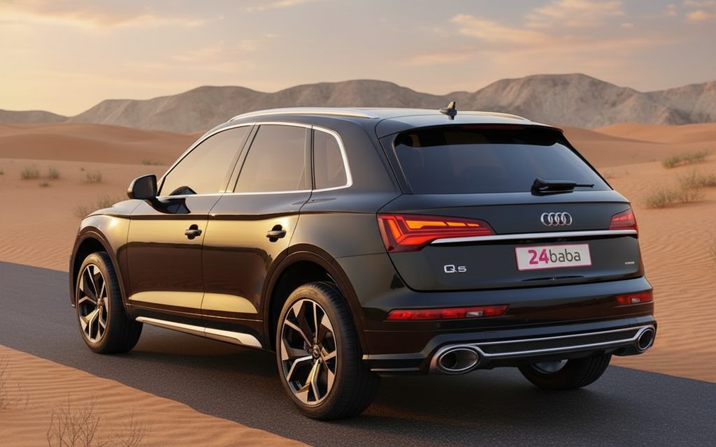 Audi Q5 2023 Black rear view showing taillights