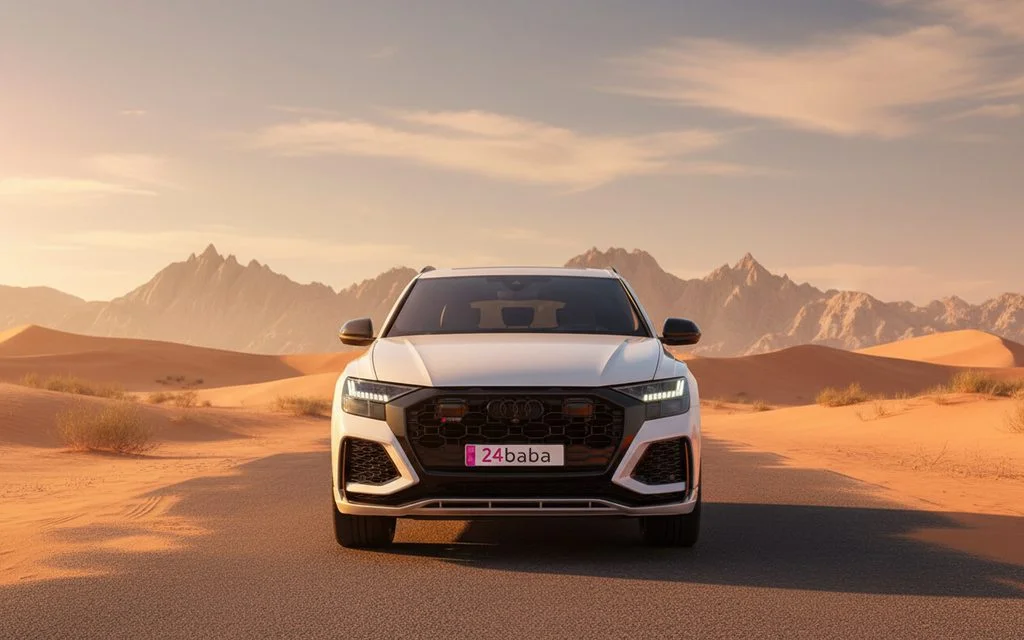 Audi RsQ8 2022 White front view with headlights