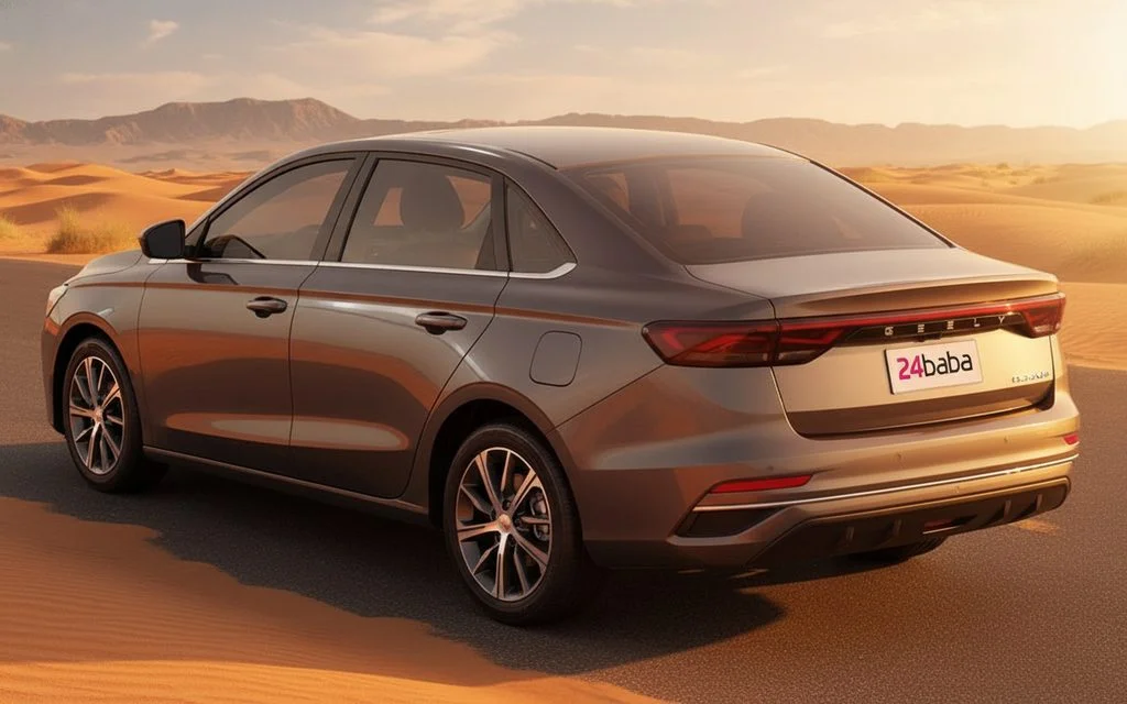 Geely Emgrand 2025 Grey rear view showing taillights