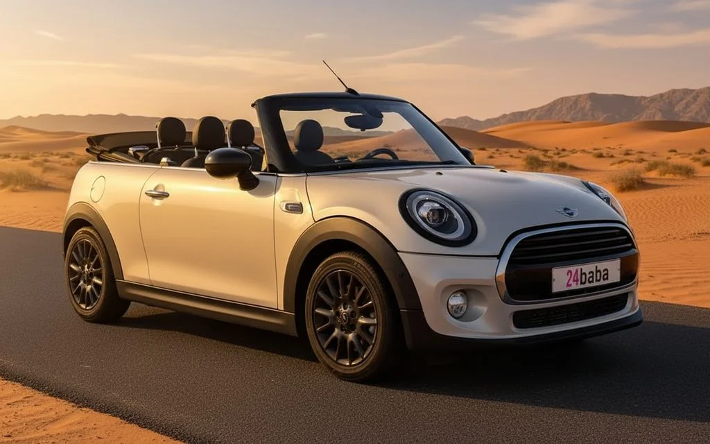 Mini Cooper 2021 White front view with headlights