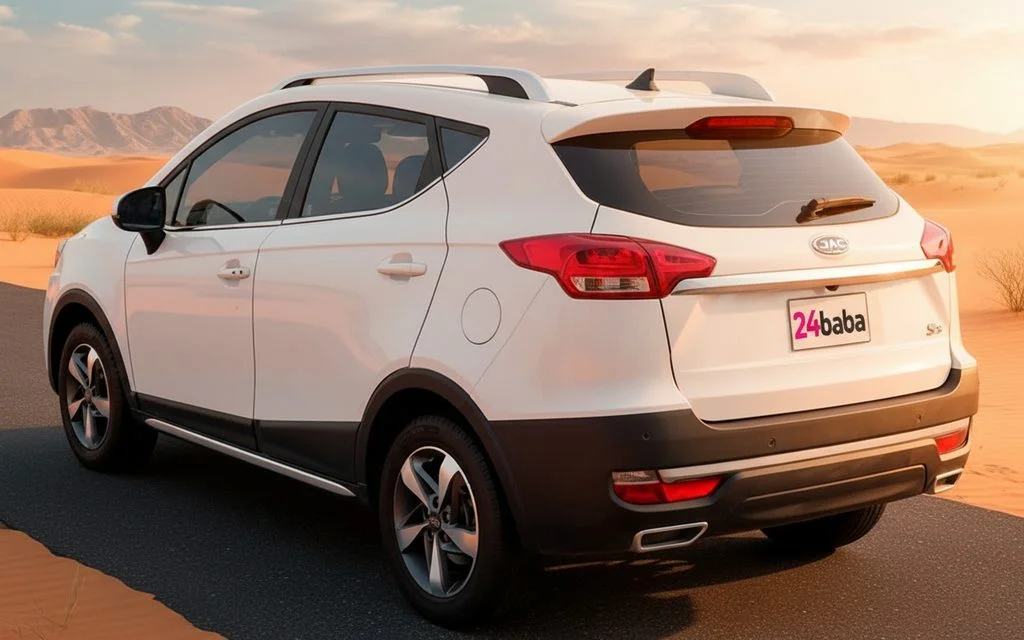 Jac S3 2023 White rear view showing taillights