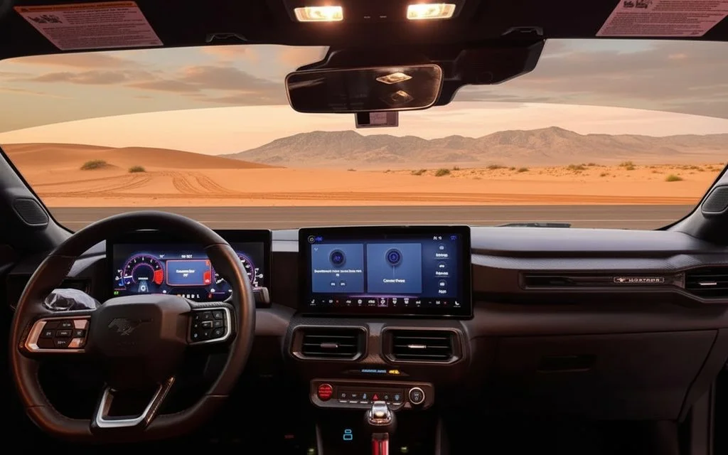 Ford Mustang 2024 dashboard and infotainment – rental in Dubai