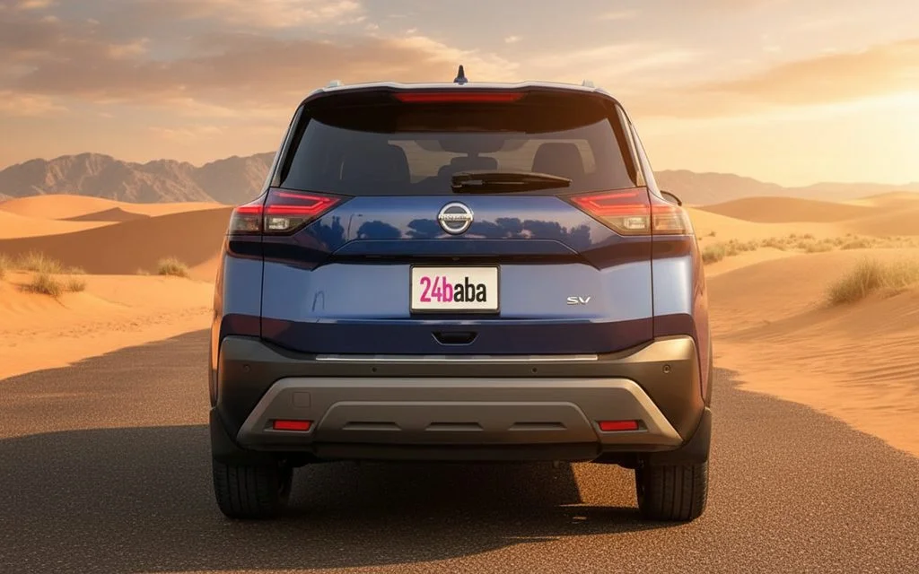 Nissan Rogue 2021 Blue rear view showing taillights