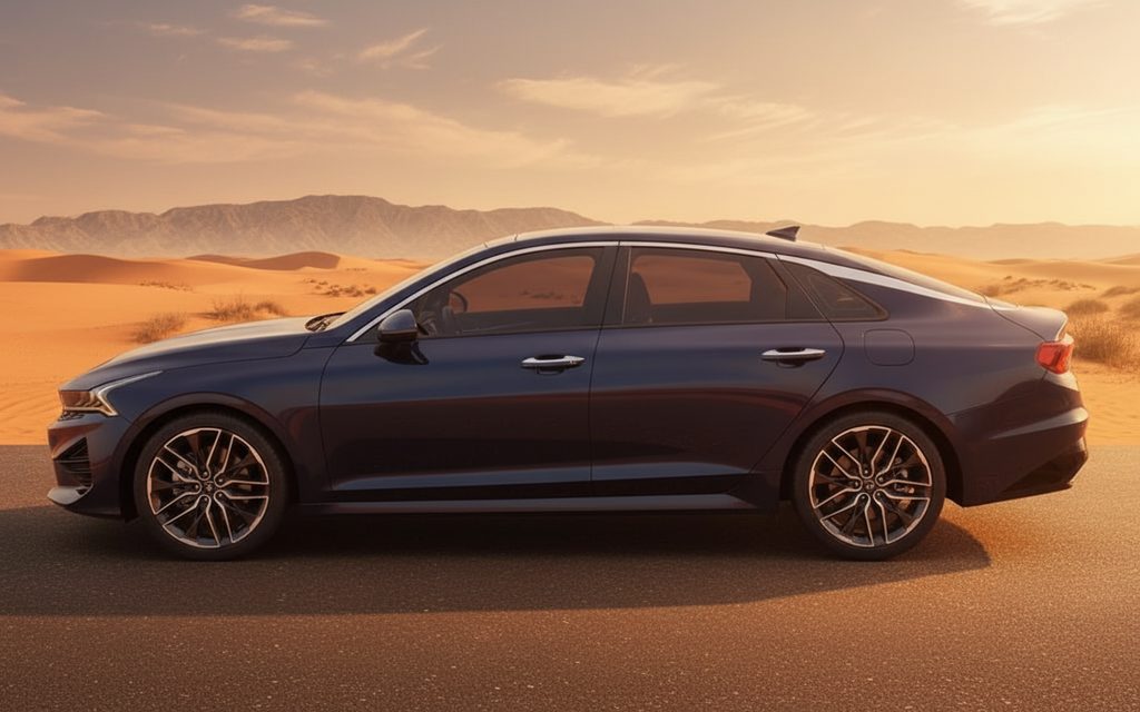 Kia K5 2023 Black side profile