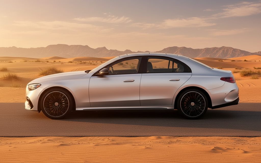 Mercedes E350 2024 Silver side profile