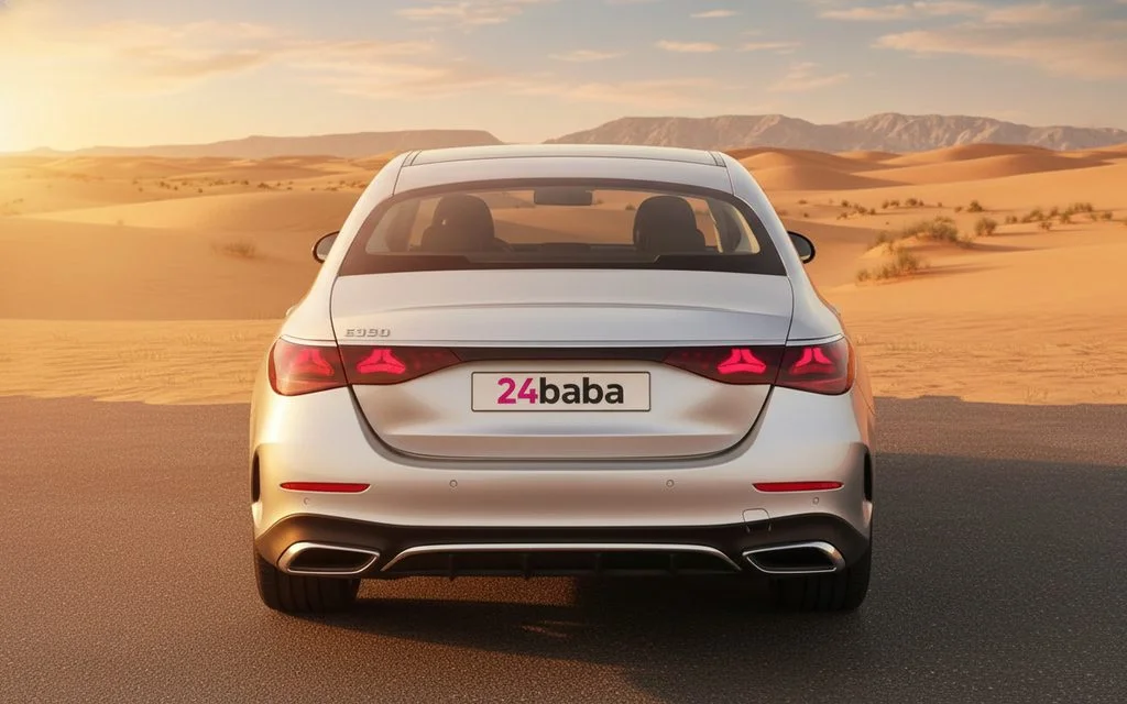 Mercedes E350 2024 Silver rear view showing taillights