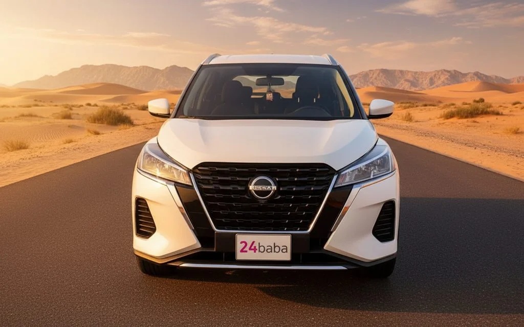 Nissan Kicks 2024 White front view with headlights
