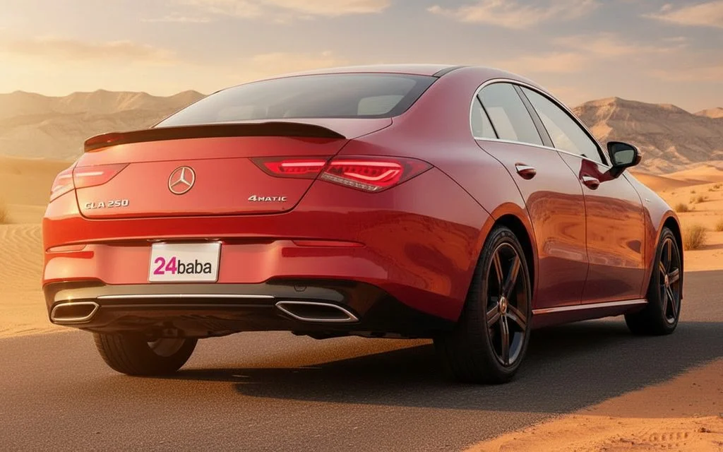 Mercedes Cla250 2022 Red rear view showing taillights