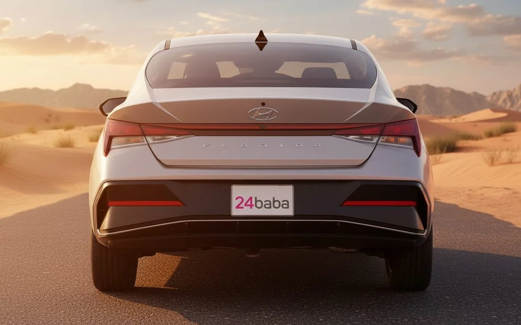 Hyundai Elantra 2024 Grey rear view showing taillights