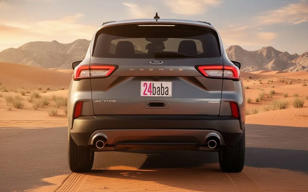 Ford Escape 2023 Grey rear view showing taillights – rental in Dubai