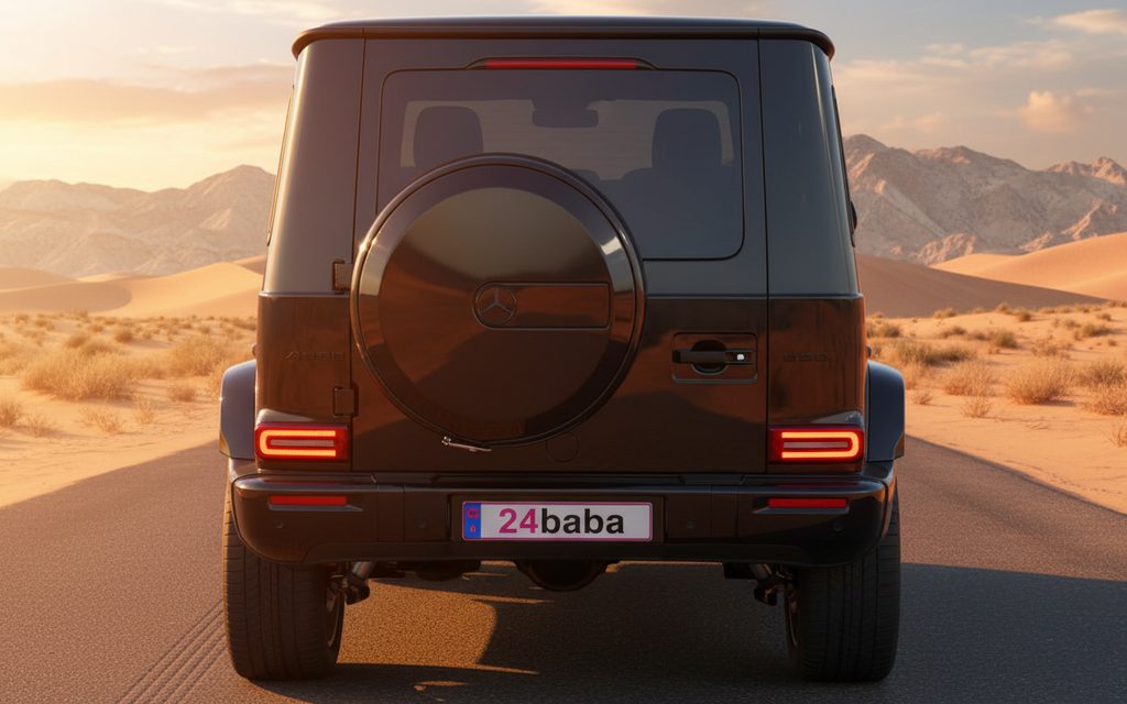 Mercedes G63 2025 Black rear view showing taillights