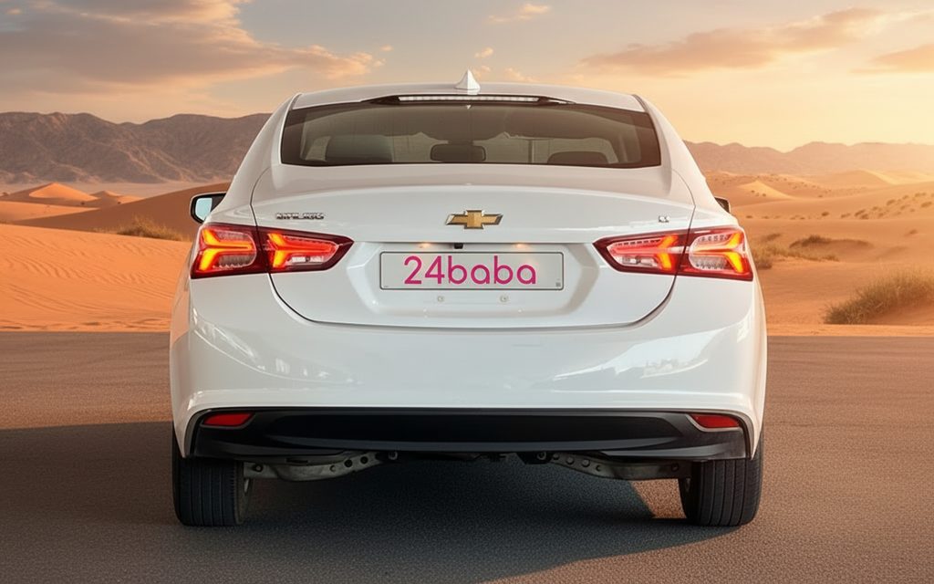 Chevrolet Malibu 2022 White rear view showing taillights