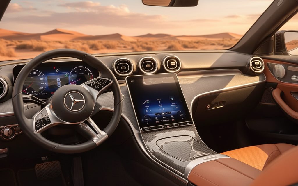 Mercedes C300 2022 dashboard and infotainment