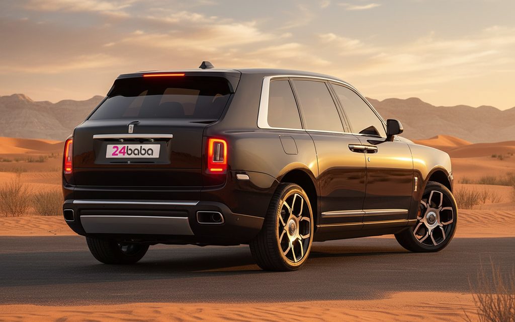 RollsRoyce Cullinan 2024 Black rear view showing taillights