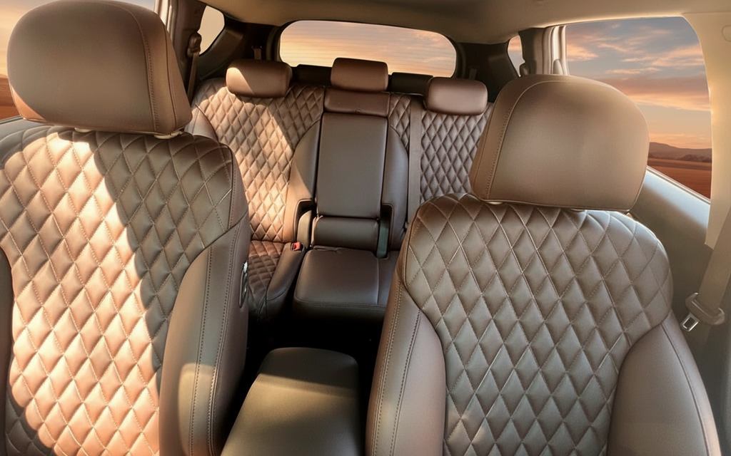 Hyundai SantaFe 2023 leather seats and cabin – rental in Dubai