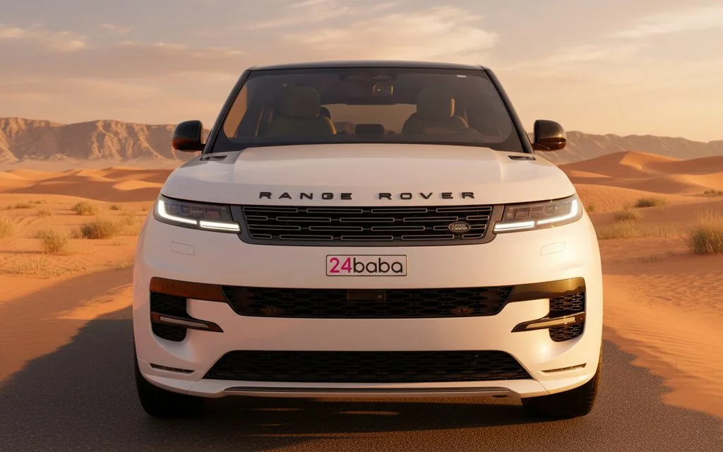 LandRover RangeRoverSport 2025 White front view with headlights