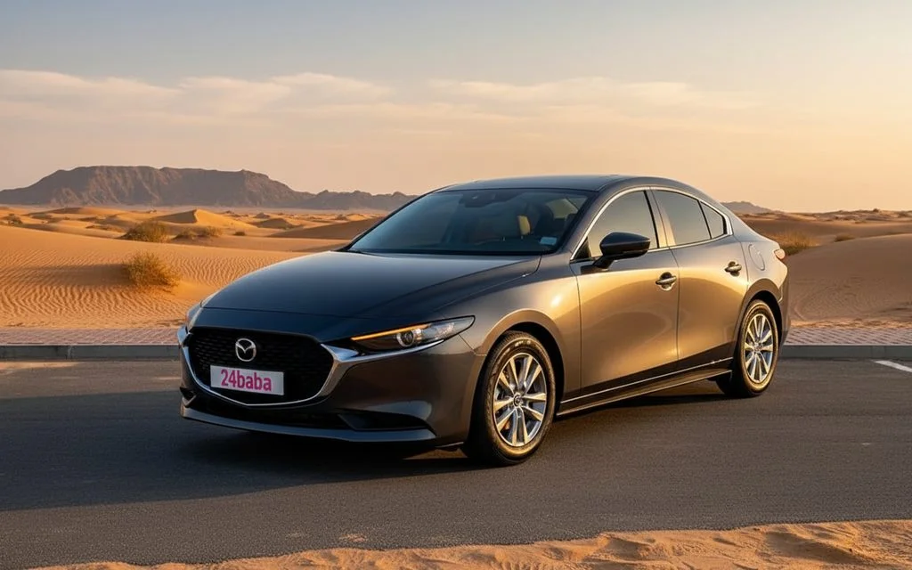 Mazda 3 2025 Dark Gray front view with headlights