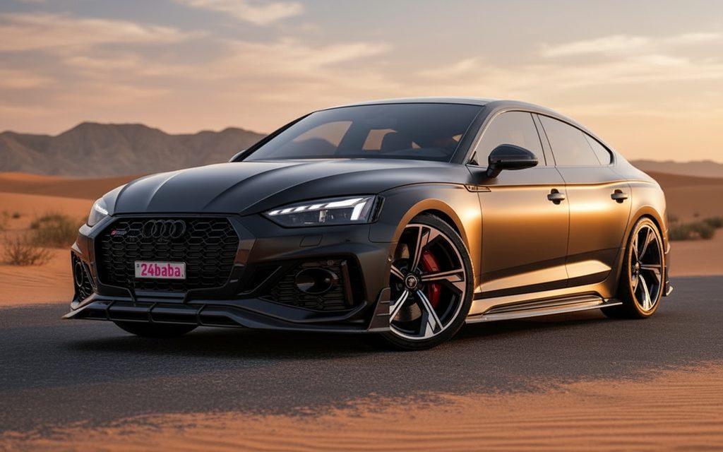 Audi Rs5 2023 Black front view with headlights