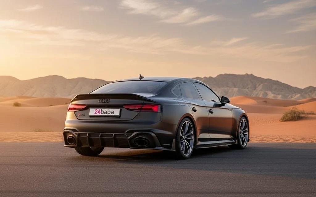Audi Rs5 2023 Black rear view showing taillights