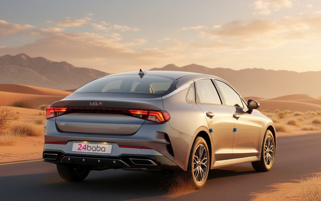 Kia K5 2023 Grey rear view showing taillights