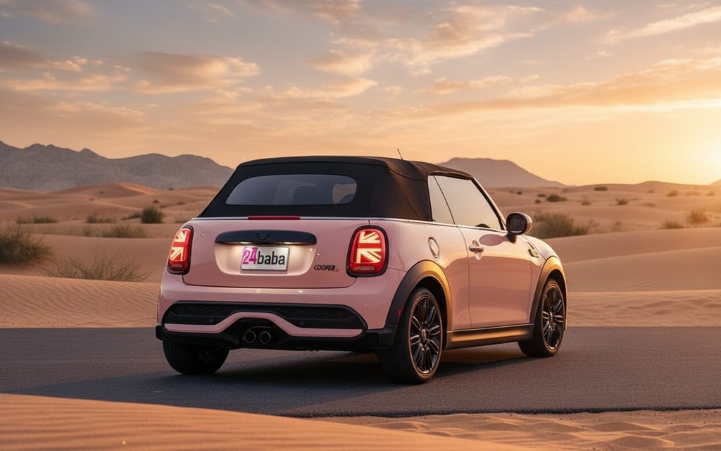 Mini Cooper 2023 within rear view showing taillights