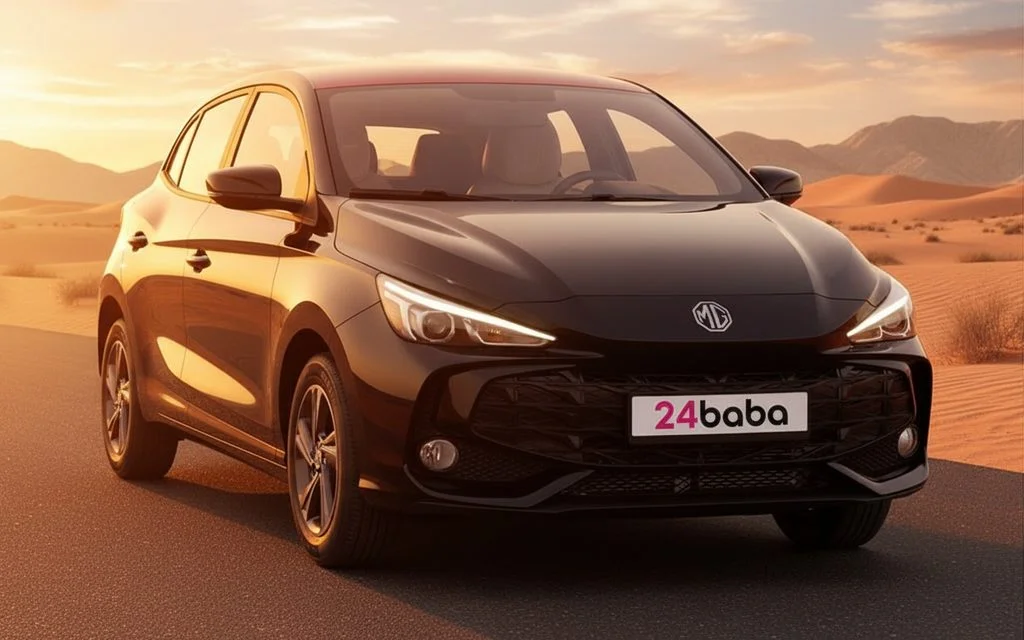 Mg 3 2024 Black front view with headlights