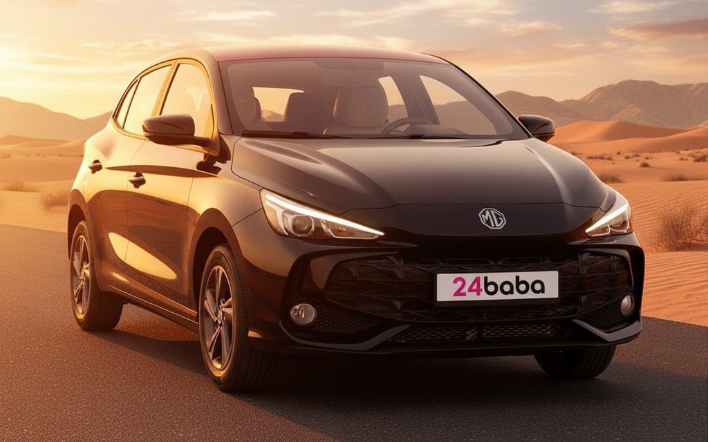 Mg 3 2024 Black front view with headlights