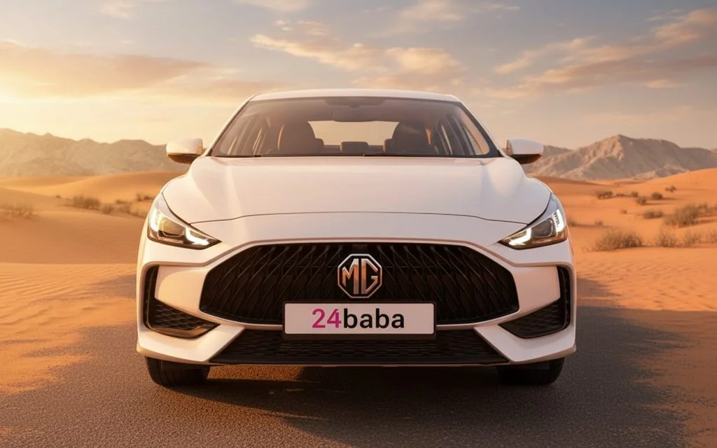 Mg Gt 2024 White front view with headlights