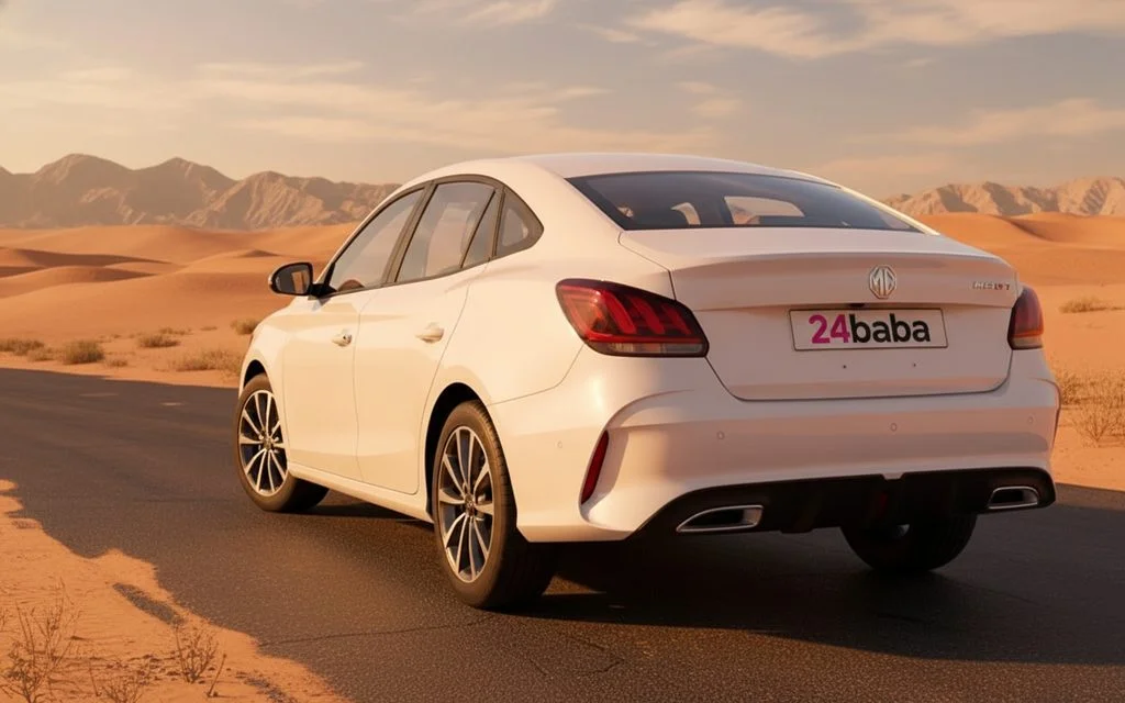 Mg Gt 2024 White rear view showing taillights
