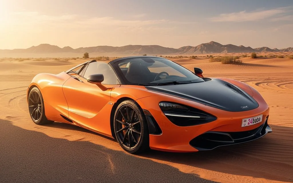 Mclaren 720S 2022 Orange front view with headlights