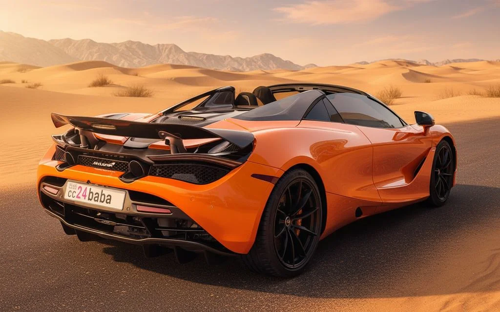 Mclaren 720S 2022 Orange rear view showing taillights