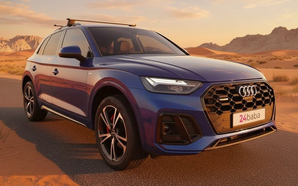 Audi Q5 2021 Blue front view with headlights