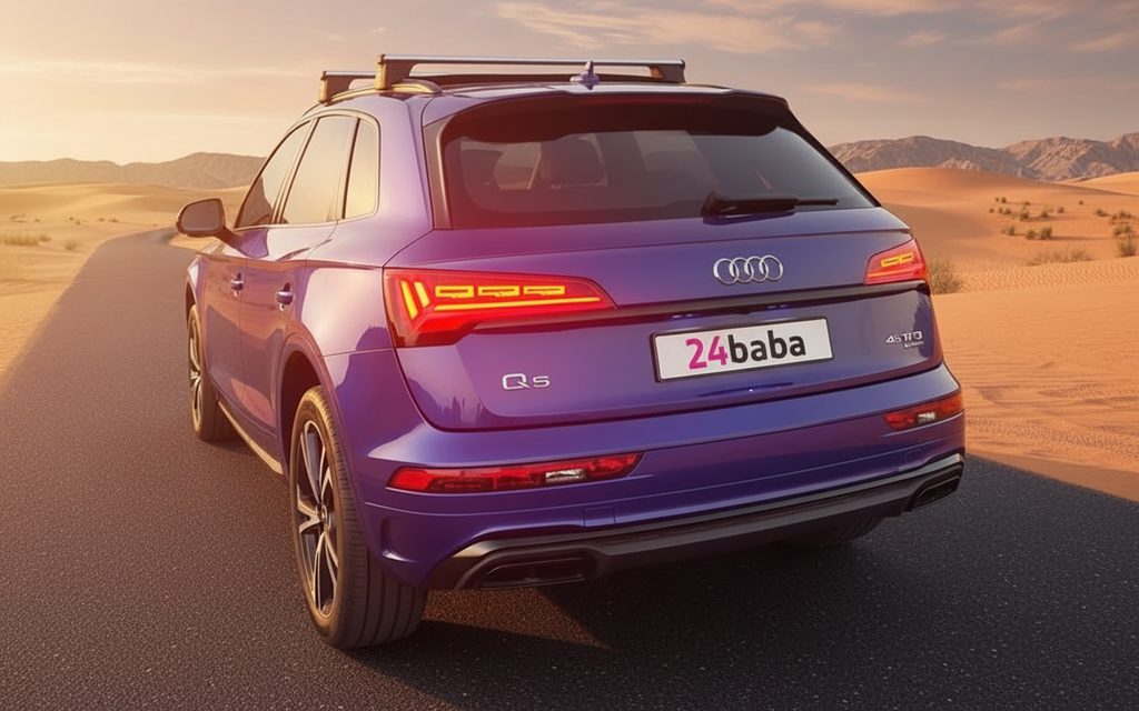 Audi Q5 2021 Blue rear view showing taillights