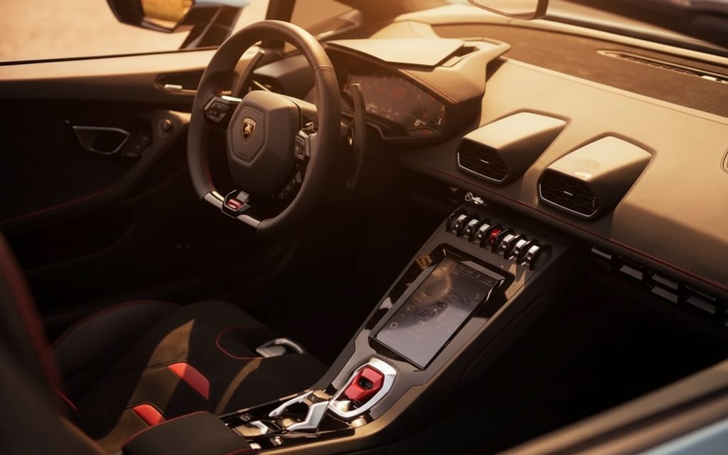 Lamborghini Huracan 2025 interior view showing trim
