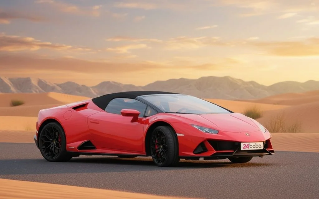 Lamborghini Huracan 2023 Red front view with headlights