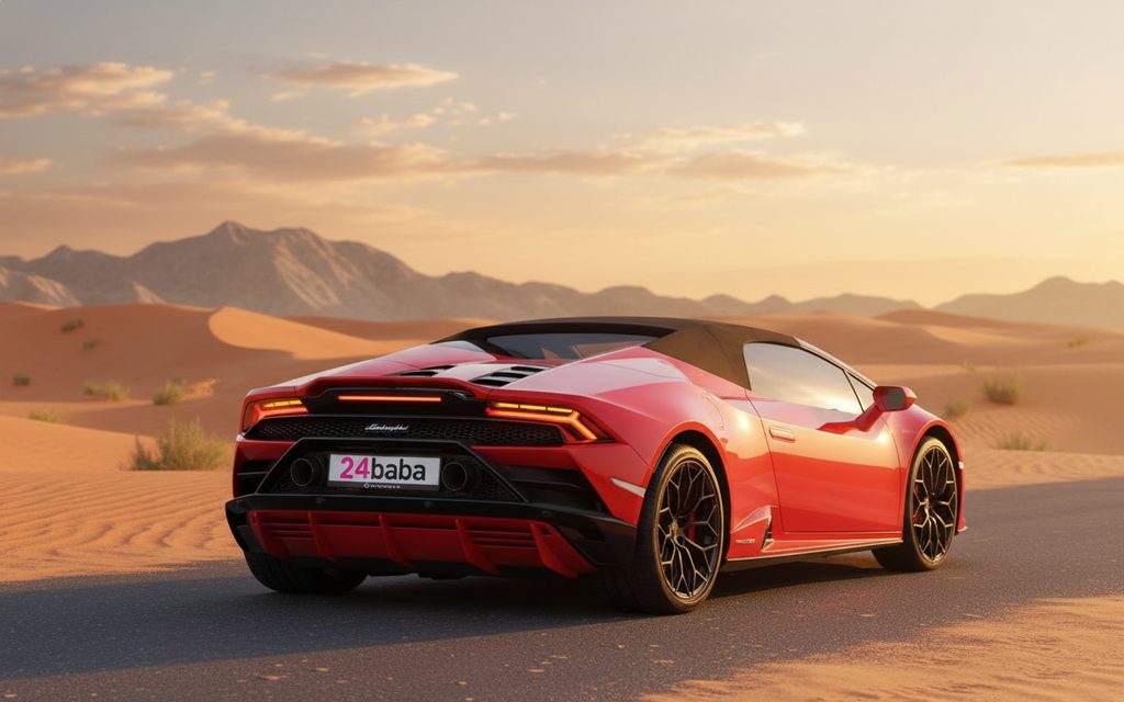 Lamborghini Huracan 2023 Red rear view showing taillights