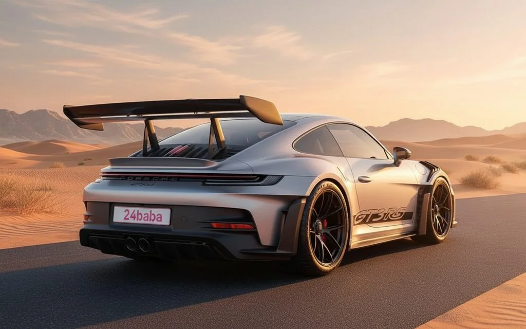 Porsche 911 2024 Grey rear view showing taillights