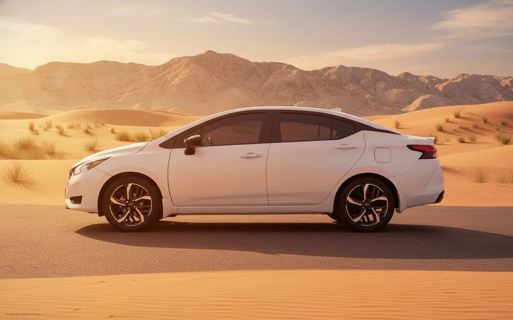 Nissan Versa 2024 White side profile