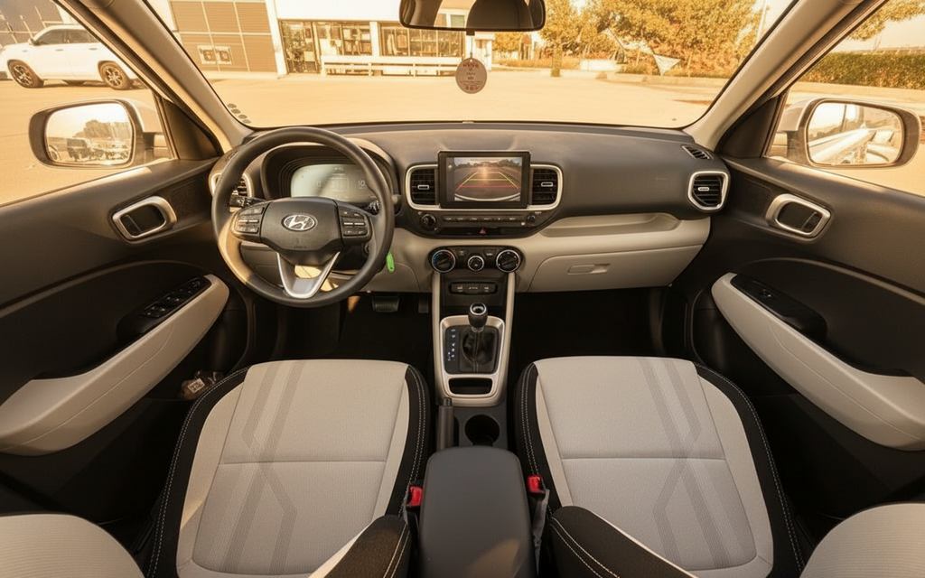 Hyundai Venue 2024 leather seats and cabin – rental in Dubai