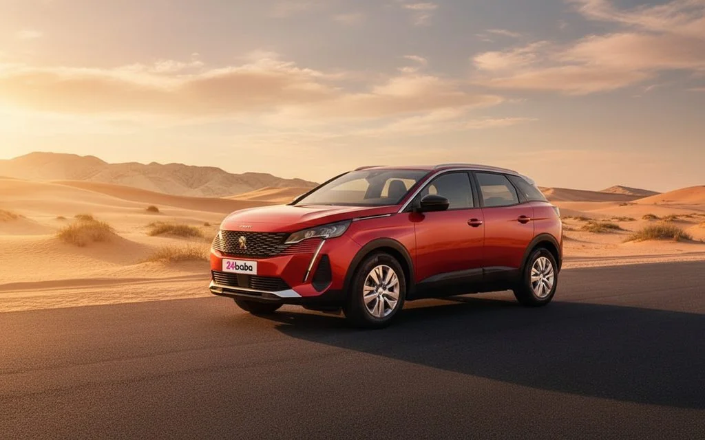 Peugeot 3008 2023 Red front view with headlights