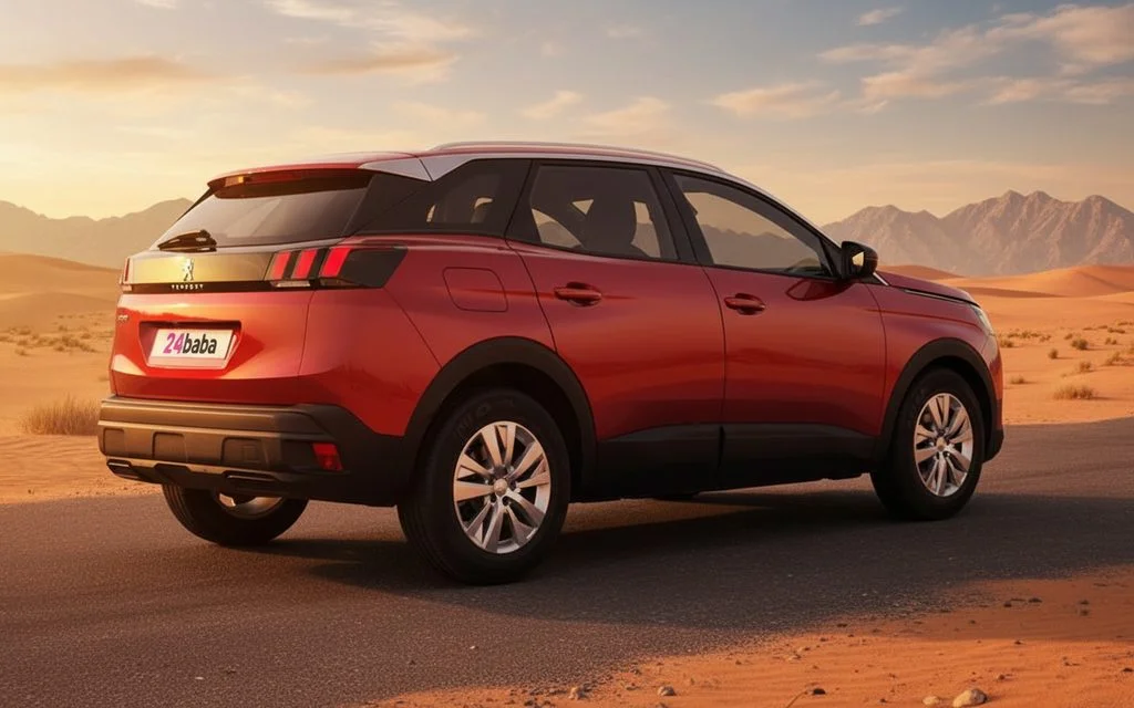 Peugeot 3008 2023 Red rear view showing taillights