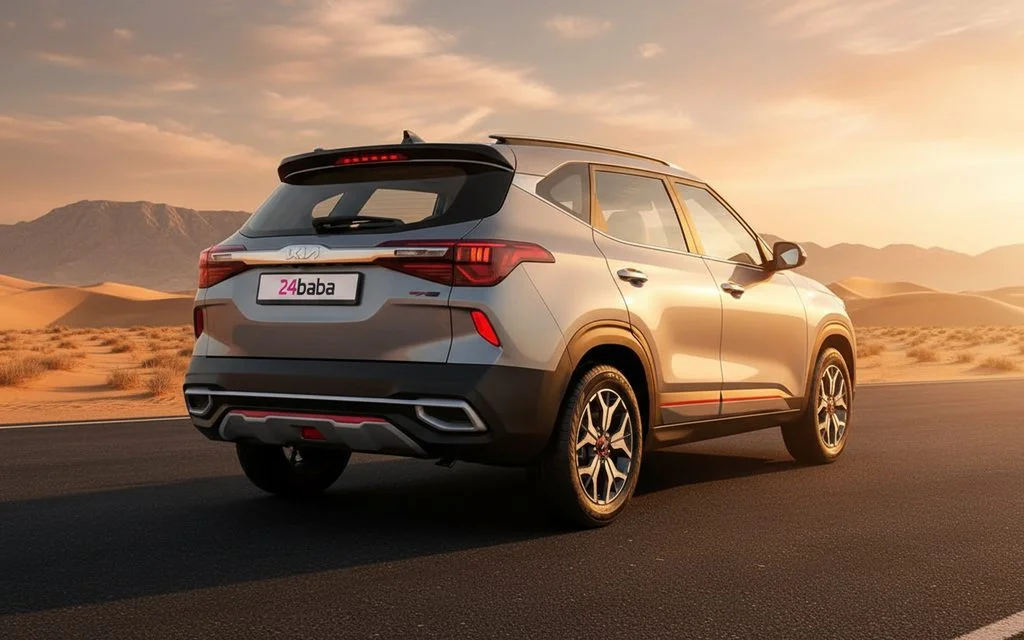 Kia Seltos 2023 Silver rear view showing taillights