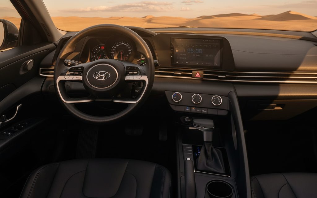 Hyundai Elantra 2022 interior view showing trim