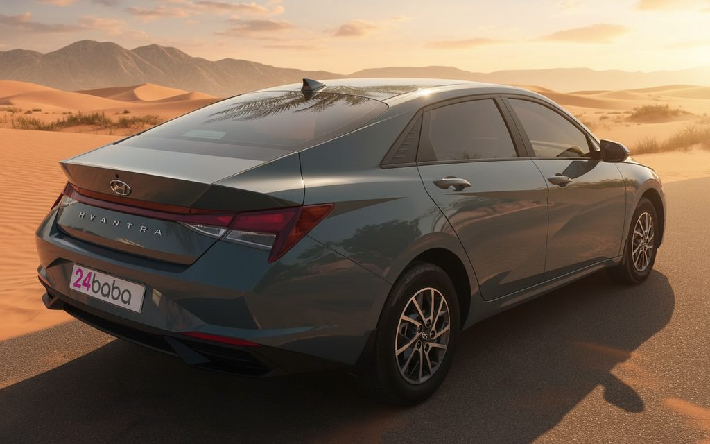 Hyundai Elantra 2022 Grey rear view showing taillights