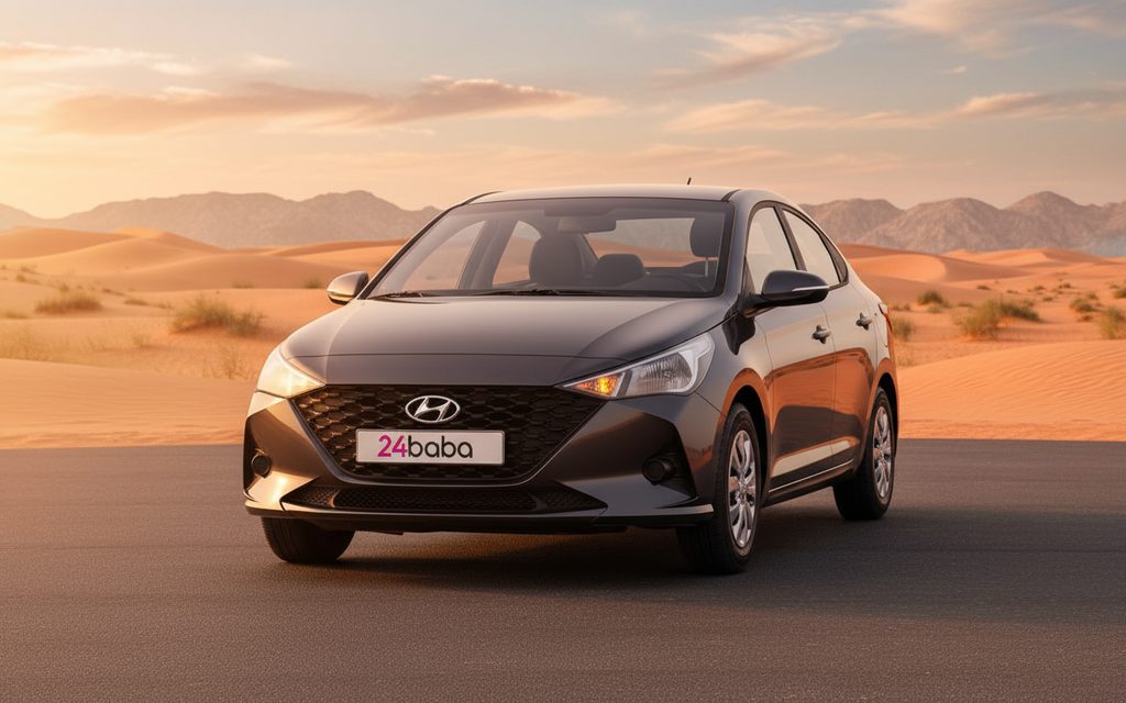 Hyundai Accent 2023 Black front view with headlights